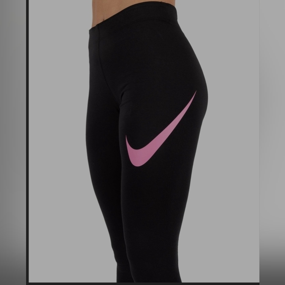 Nike Black Leggings with Pink Accents - Picture 2 of 5